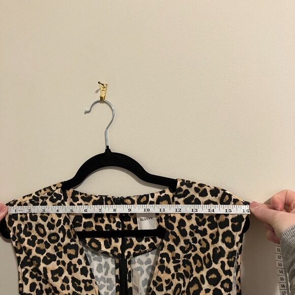 Anthropologie Maeve Leopard Bow Sleeveless Top Size XL with Tags - Picture 4 of 6